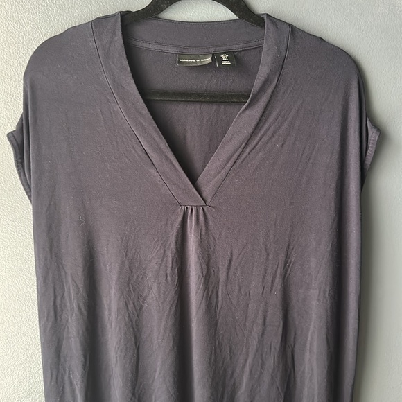 ☀️ Adrienne Vittadini V-Neck Sleeveless Dress size large navy blue swim cover up - Picture 1 of 9